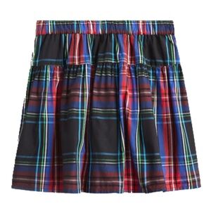 J Crew Crewcuts Tiered Skirt in Black Tartan Plaid